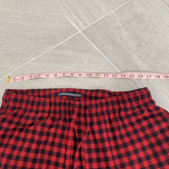 Nautica Sleepwear Mens Red Black Plaid Flannel Elastic Waist Pajama Pants - M - Picture 3 of 4